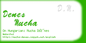 denes mucha business card